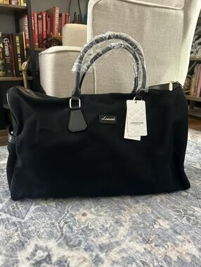 Lovevook Weekender Duffle Bag in Black, Gold Hardware, Travel Bag